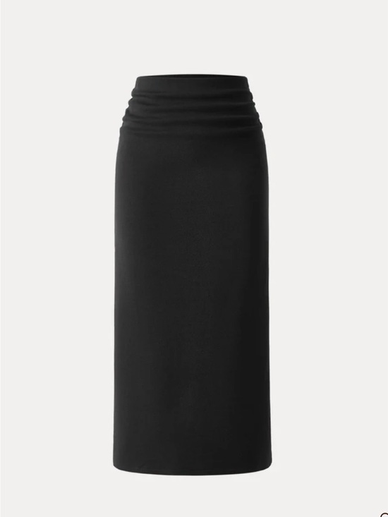 OGL Dresses & Skirts - OGL MaxWarm Heat-Tech Ruched Side Pencil Maxi Skirt Black Size Small